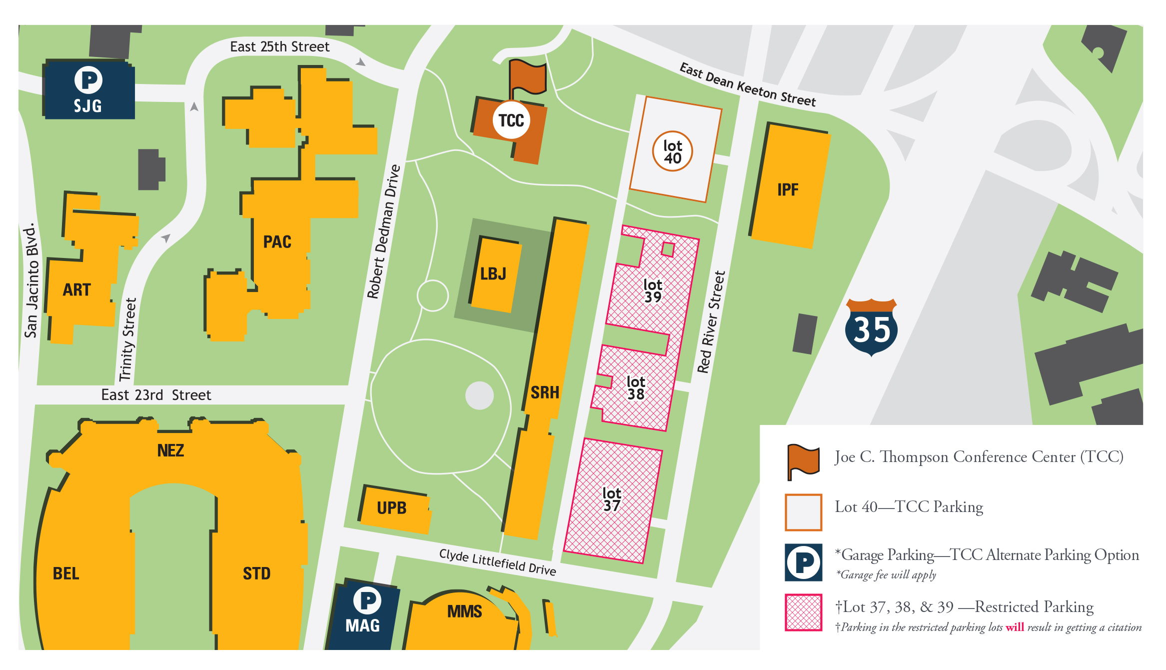 Thompson Conference Center Parking Map